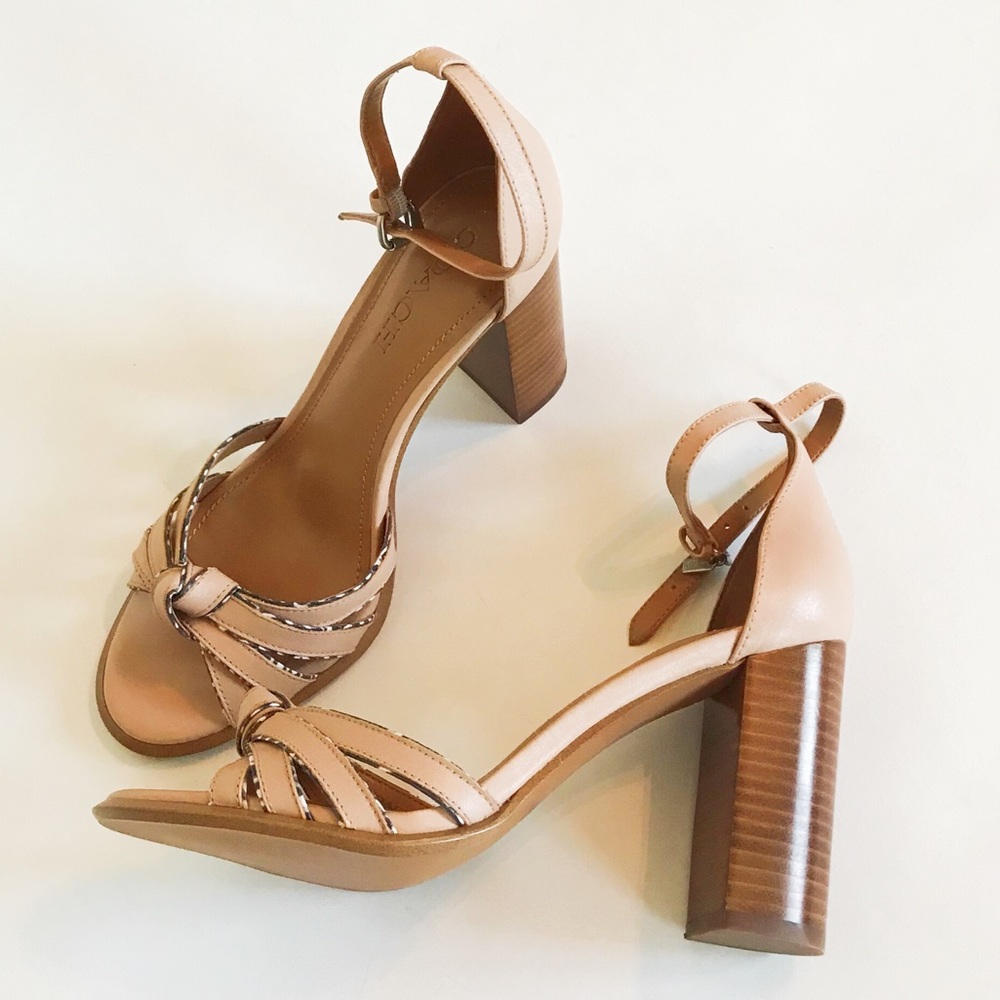 Last one Sz 8.5🌹Coach block heel leather sandals - Picture 4 of 8